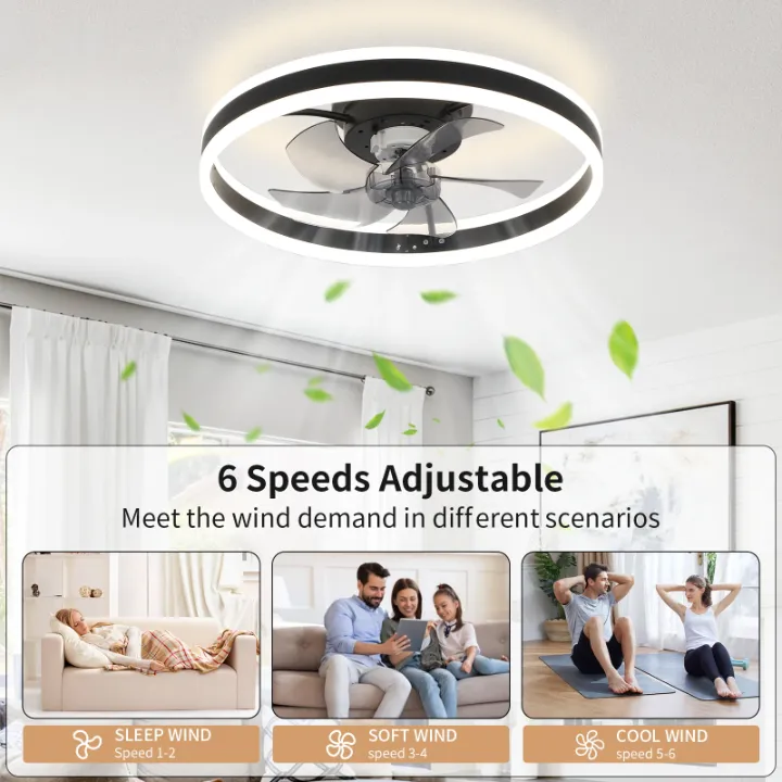 Ventilateur de Plafond LED Intégré – Éclairage Moderne avec Télécommande & Contrôle Mobile, Design Silencieux et Élégant