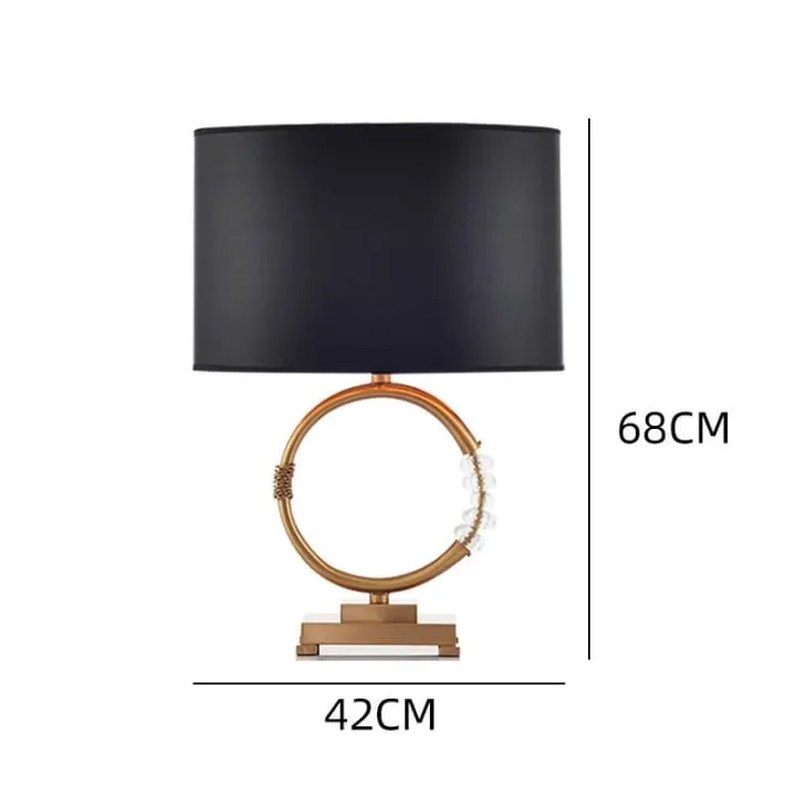 Lampe Cercle Doré avec Abat-Jour Noir – YF-816