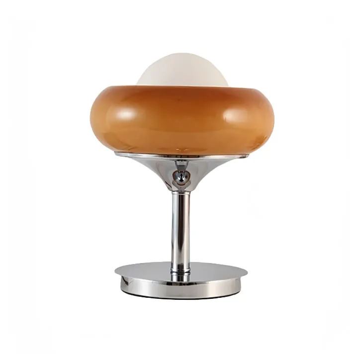 Lampe Ovale Ambre & Chrome – Design contemporain italien
