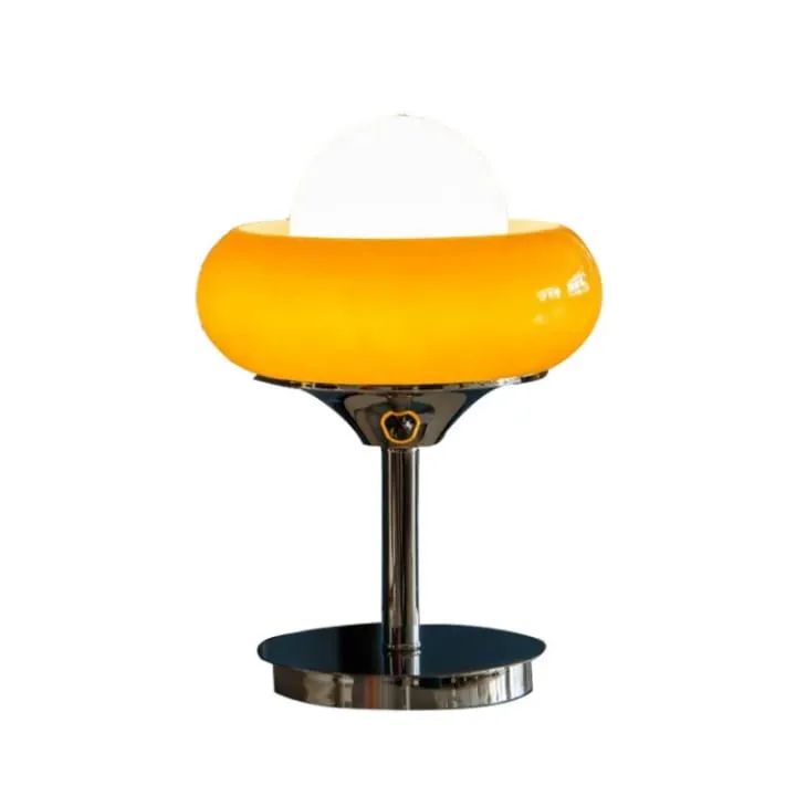 Lampe Ovale Ambre & Chrome – Design contemporain italien