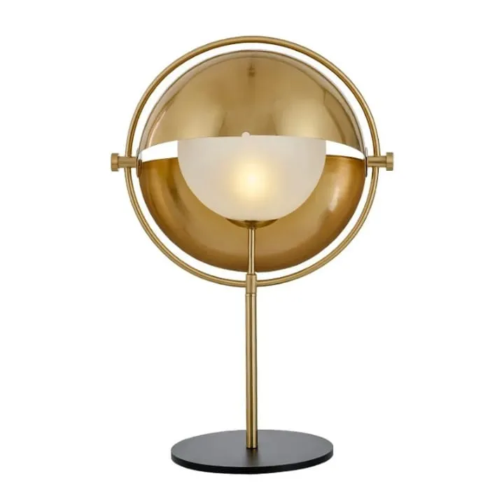 Lampe Sphère Orbitale Dorée – Modèle inspiré design rétro-futuriste