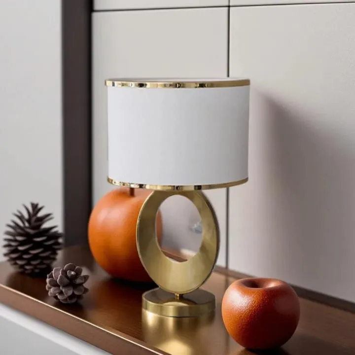 Lampe Cercle Minimaliste avec Abat-Jour Crème – YF-236