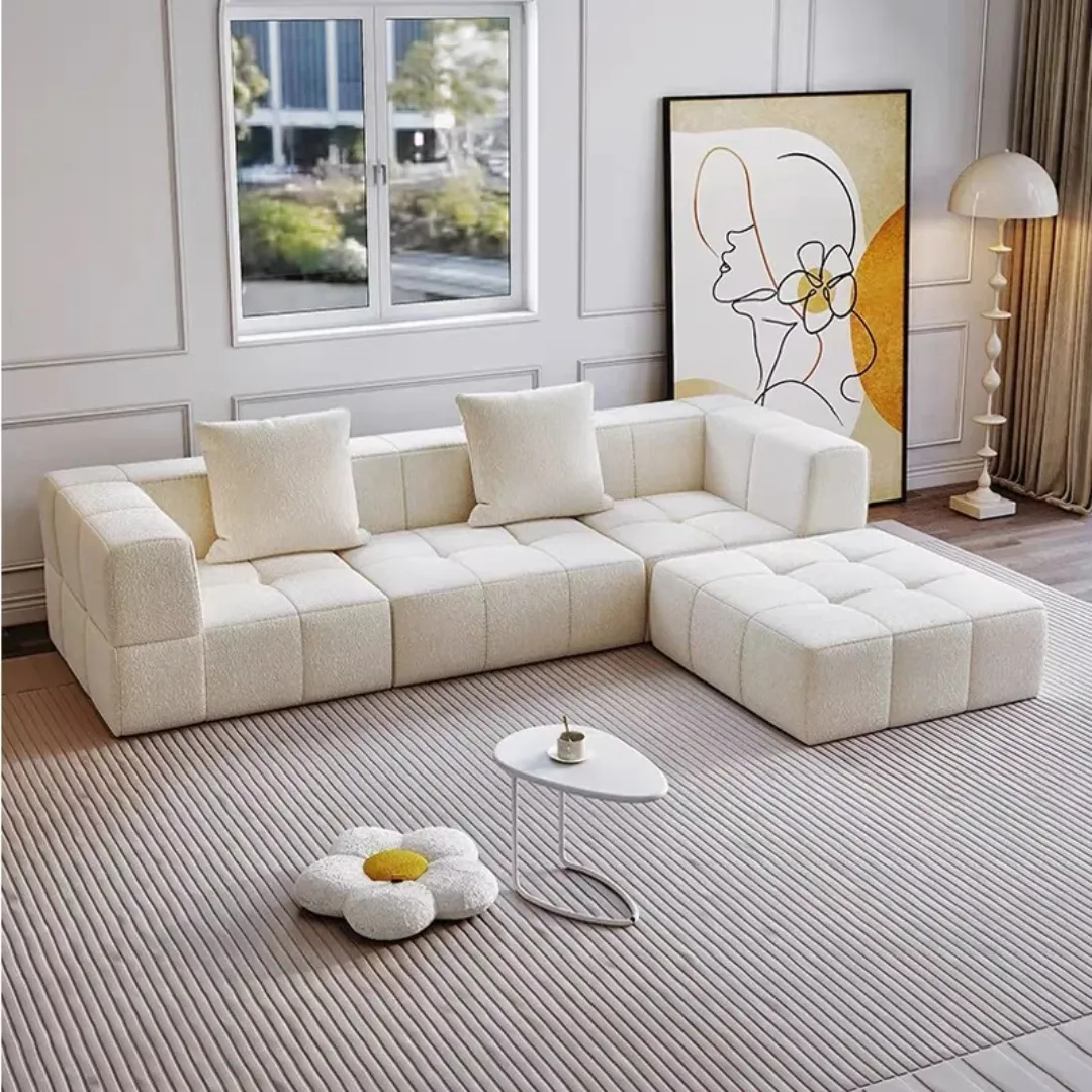 Canapé Modulable Compressé sous Vide – Confort Haut de Gamme, Tissu Velours, Livraison Compacte