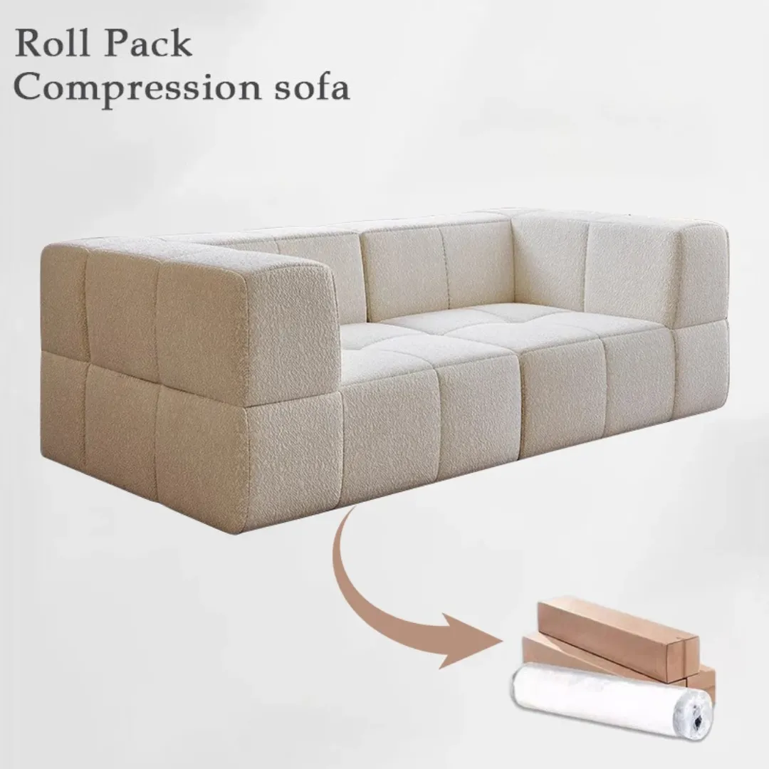 Canapé Modulable Compressé sous Vide – Confort Haut de Gamme, Tissu Velours, Livraison Compacte