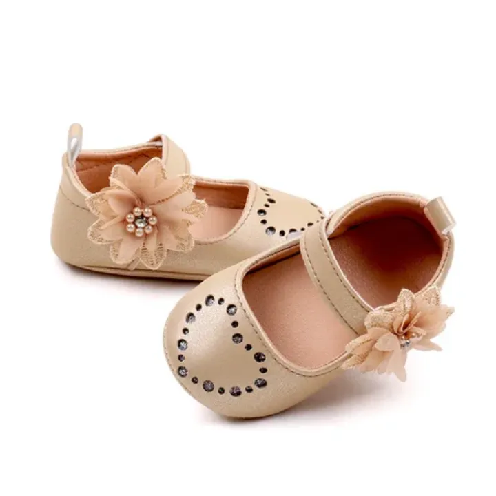 Chaussures Bébé Fille Élégantes avec Noeud Pailleté – Confortables et Antidérapantes