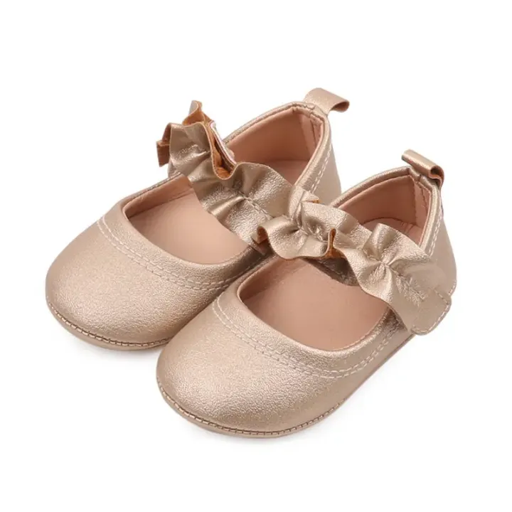 Chaussures Bébé Fille Élégantes avec Noeud Pailleté – Confortables et Antidérapantes