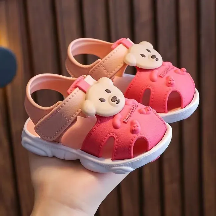 Sandales Bébé Antidérapantes Ultra Douces – Design Ours Mignon pour Garçons et Filles (1 à 3 Ans)