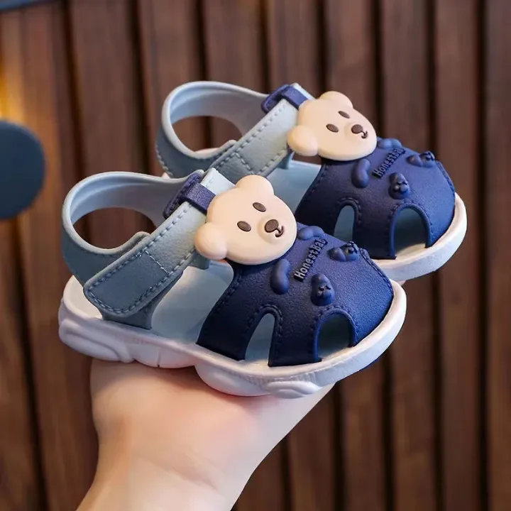 Sandales Bébé Antidérapantes Ultra Douces – Design Ours Mignon pour Garçons et Filles (1 à 3 Ans)