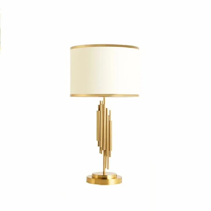 Lampe Dorée avec Abat-Jour Blanc – YF-253B