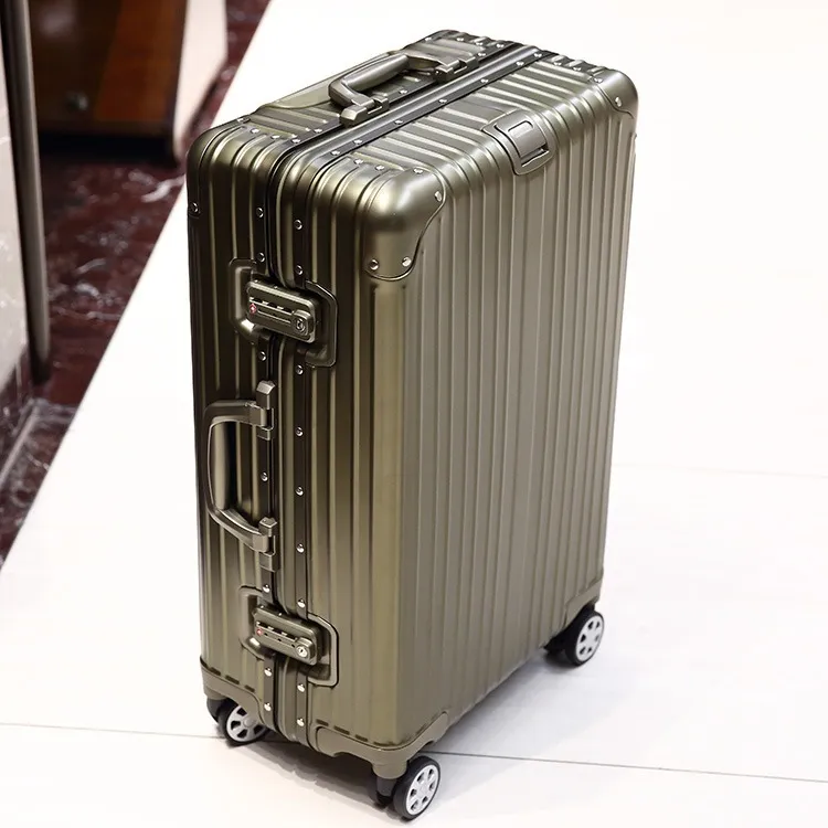 Valise 28” ultra-spacieuse en aluminium – Bagage haut de gamme avec support téléphone, porte-gobelet et crochet – Parfait pour longs séjours