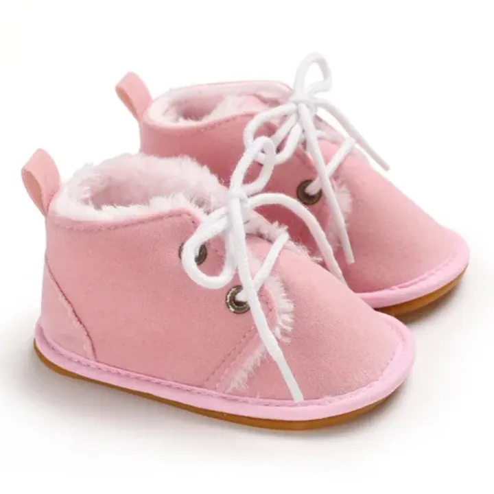 Chaussures d’Hiver Bébé à Imprimé Léopard – Doublure Chaude en Peluche