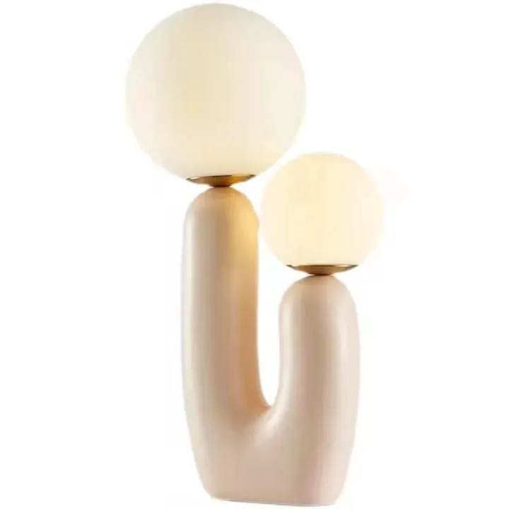 Lampe Duo Sphères Verre et Résine – TQ22079