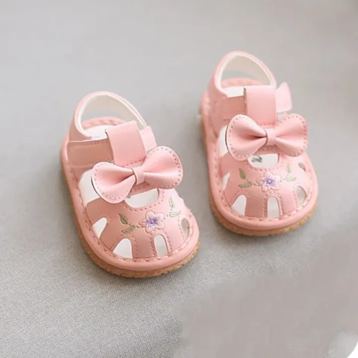 Sandales Bébé Fille avec Nœud – Souples, Antidérapantes et Élégantes pour Été et Automne