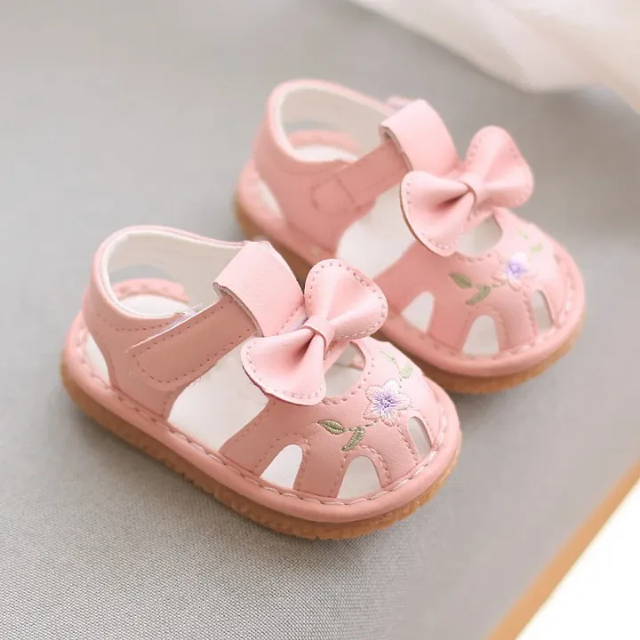 Sandales Bébé Fille avec Nœud – Souples, Antidérapantes et Élégantes pour Été et Automne
