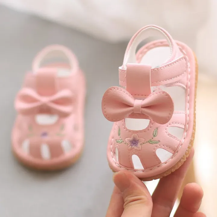 Sandales Bébé Fille avec Nœud – Souples, Antidérapantes et Élégantes pour Été et Automne