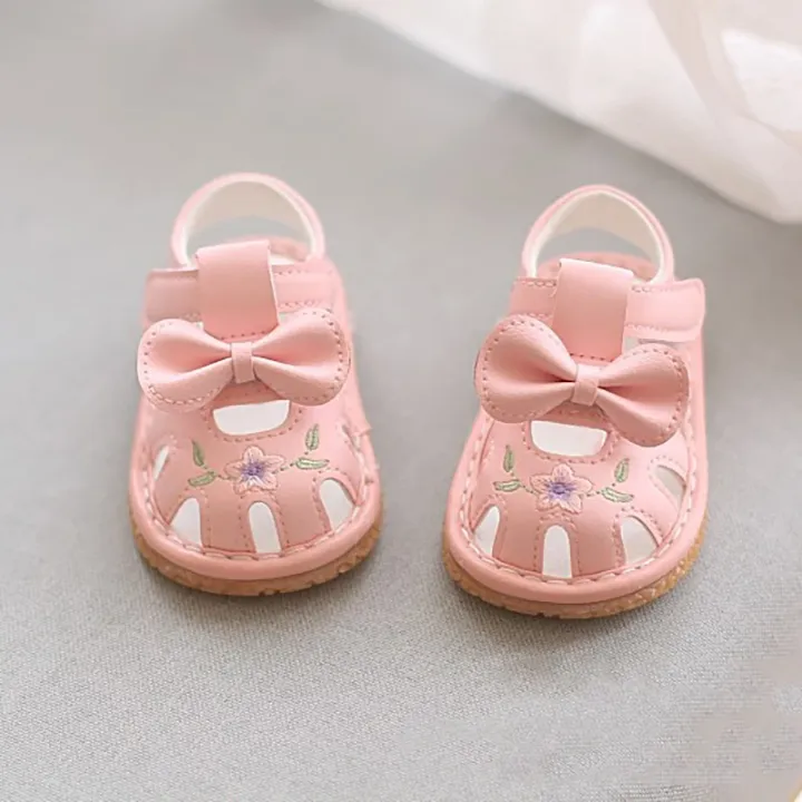 Sandales Bébé Fille avec Nœud – Souples, Antidérapantes et Élégantes pour Été et Automne