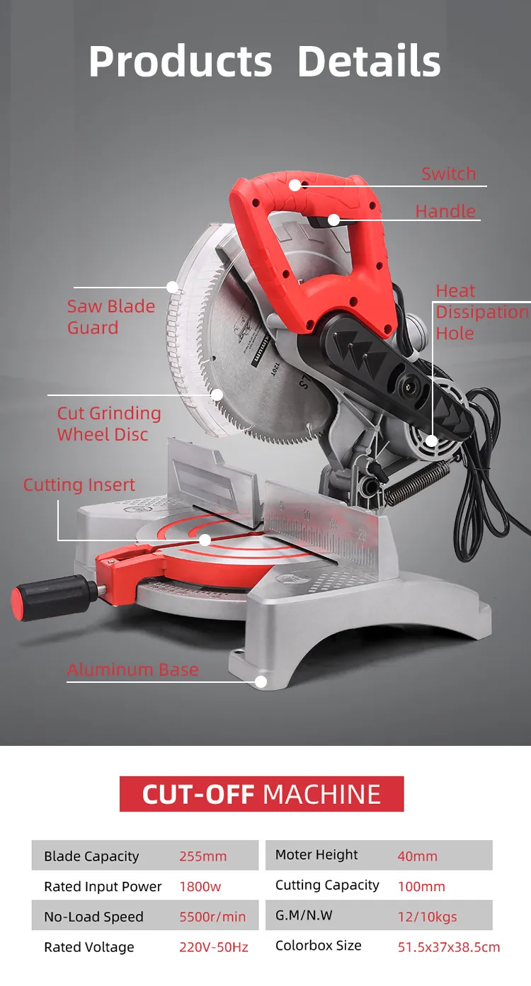 🔧 Scie à Onglet Électrique Multifonction – Coupe Précise Aluminium, Bois et Plastique
