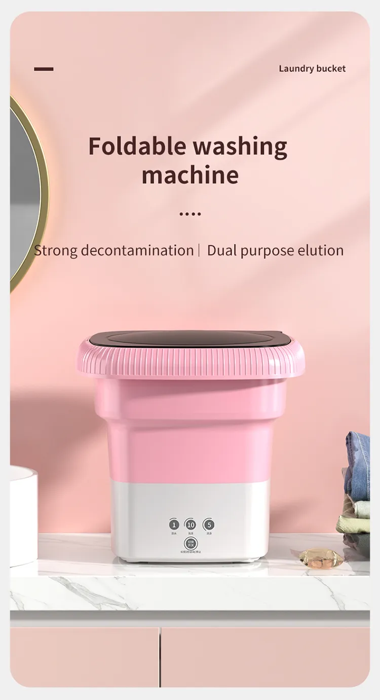 🧼 Mini Machine à Laver Portable Automatique – Compacte, Électrique, Idéale pour Maison & Hôtel