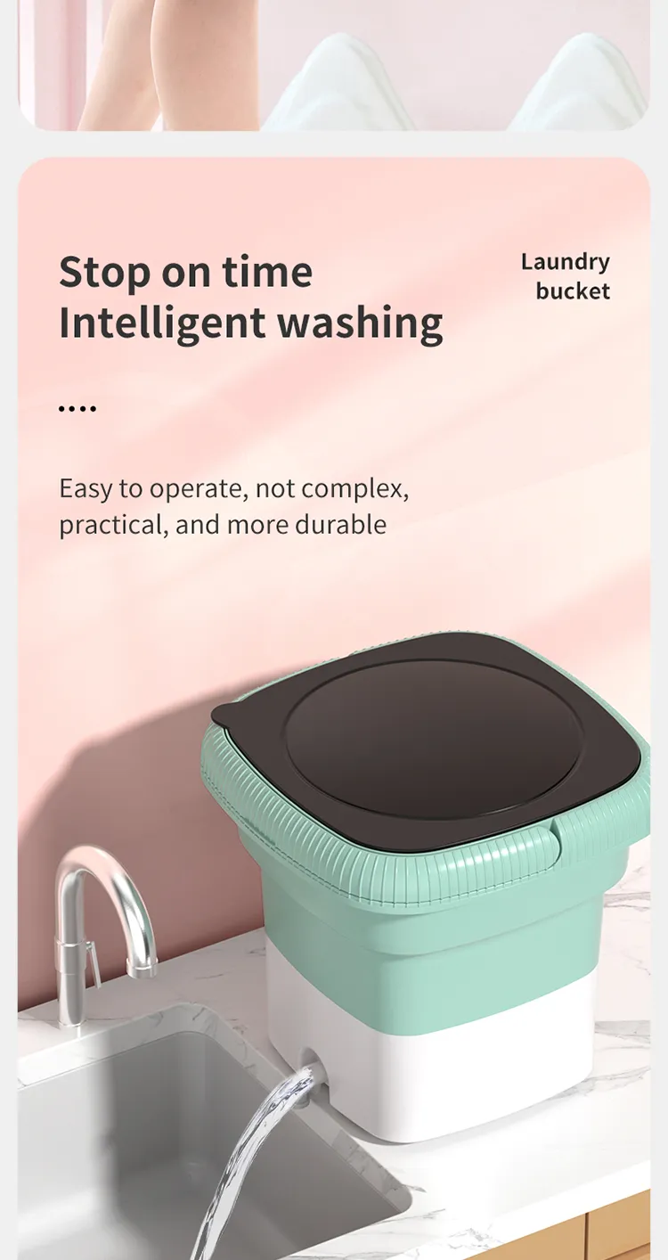 🧼 Mini Machine à Laver Portable Automatique – Compacte, Électrique, Idéale pour Maison & Hôtel