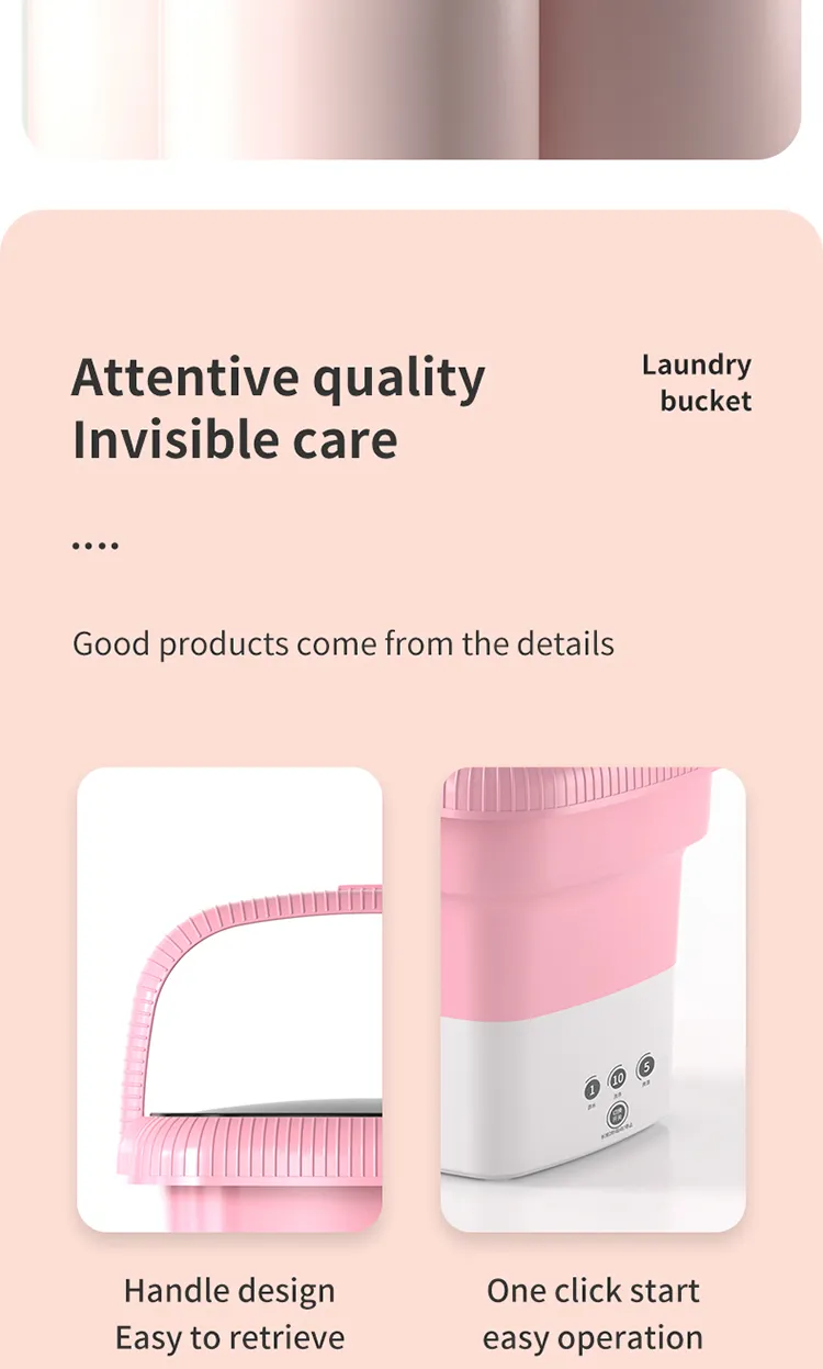 🧼 Mini Machine à Laver Portable Automatique – Compacte, Électrique, Idéale pour Maison & Hôtel