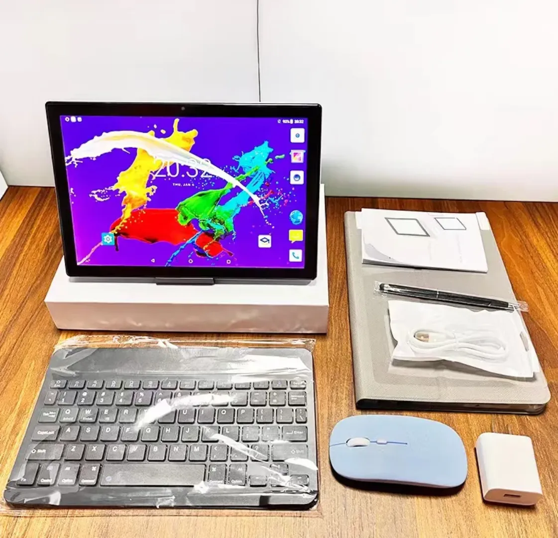 Tablette Android 10.1 Pouces WiFi – 12 Go RAM + 512 Go ROM, Processeur 10 Cœurs, Écran 2K, Android 13, Clavier + Stylet Inclus
