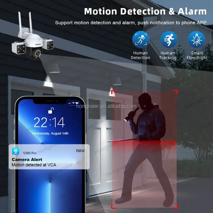 Caméra Wi-Fi & 4G intelligente à triple objectif
