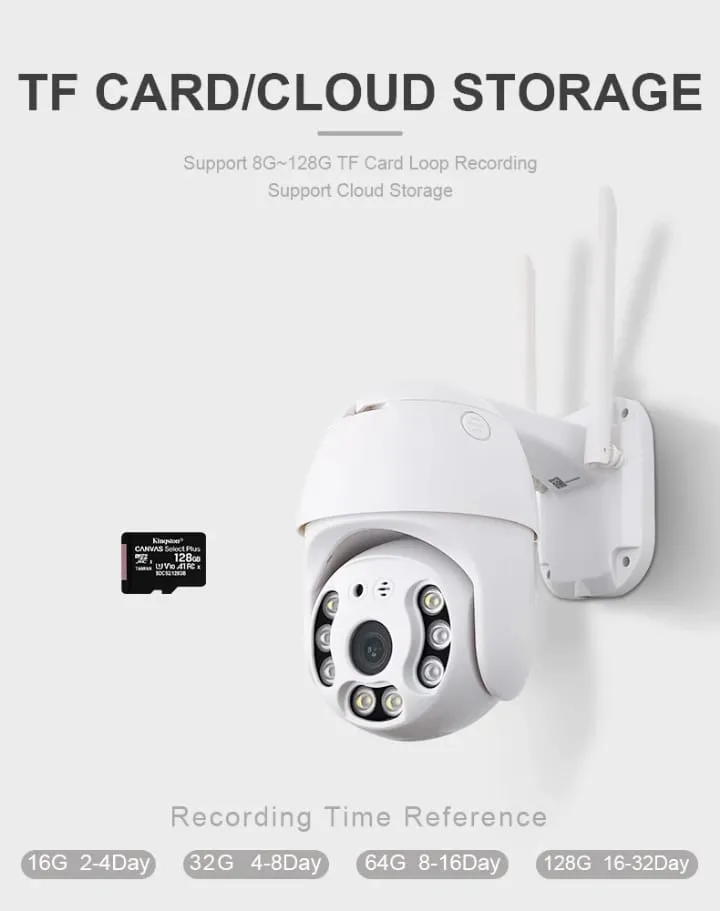 Caméra PTZ extérieure Wi-Fi étanche motorisée
