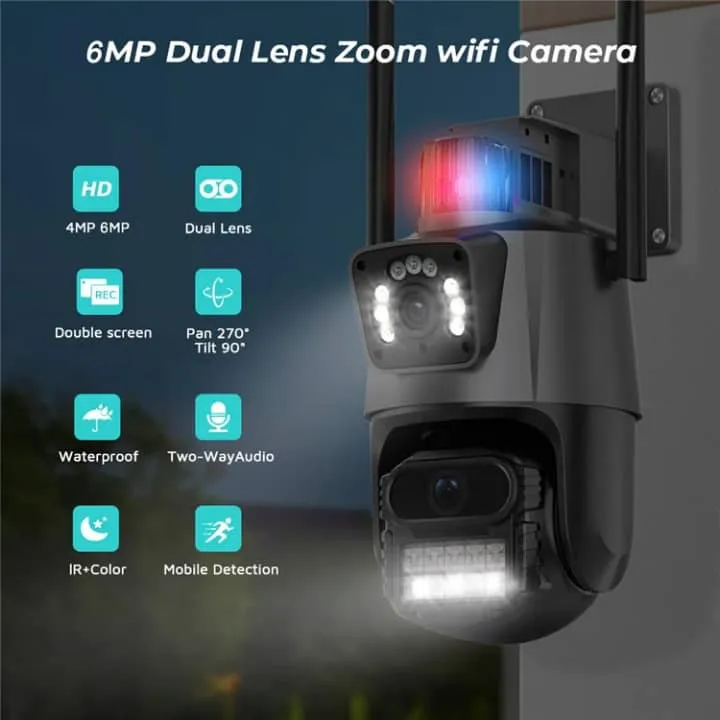 Caméra 4K Intelligente avec Sirène Intégrée – WiFi & 4G