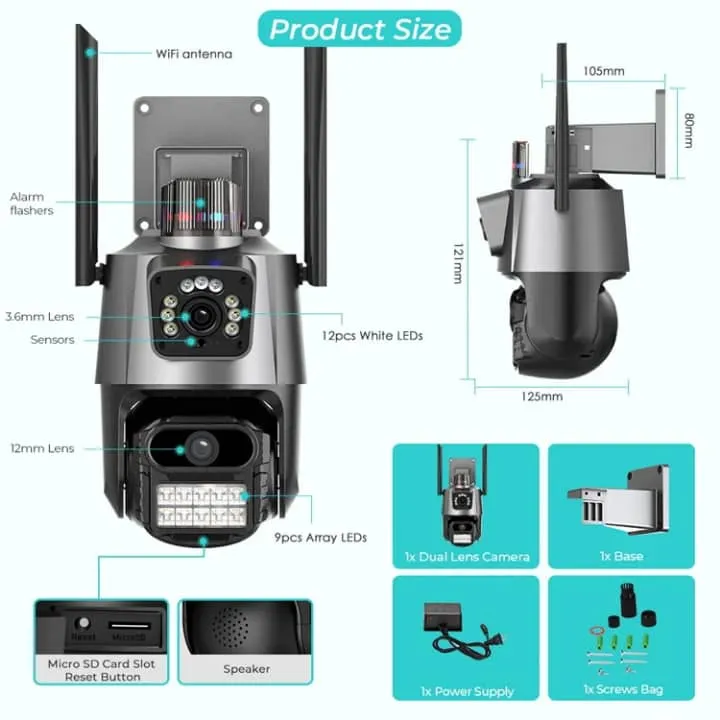 Caméra 4K Intelligente avec Sirène Intégrée – WiFi & 4G