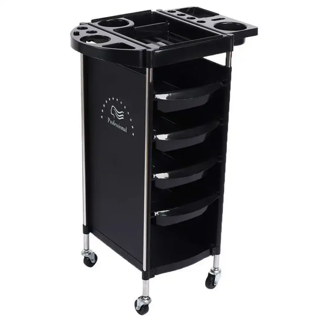 Chariot de Coiffure Professionnel avec 5 Tiroirs – Design Robuste & Multifonction pour Salon de Beau