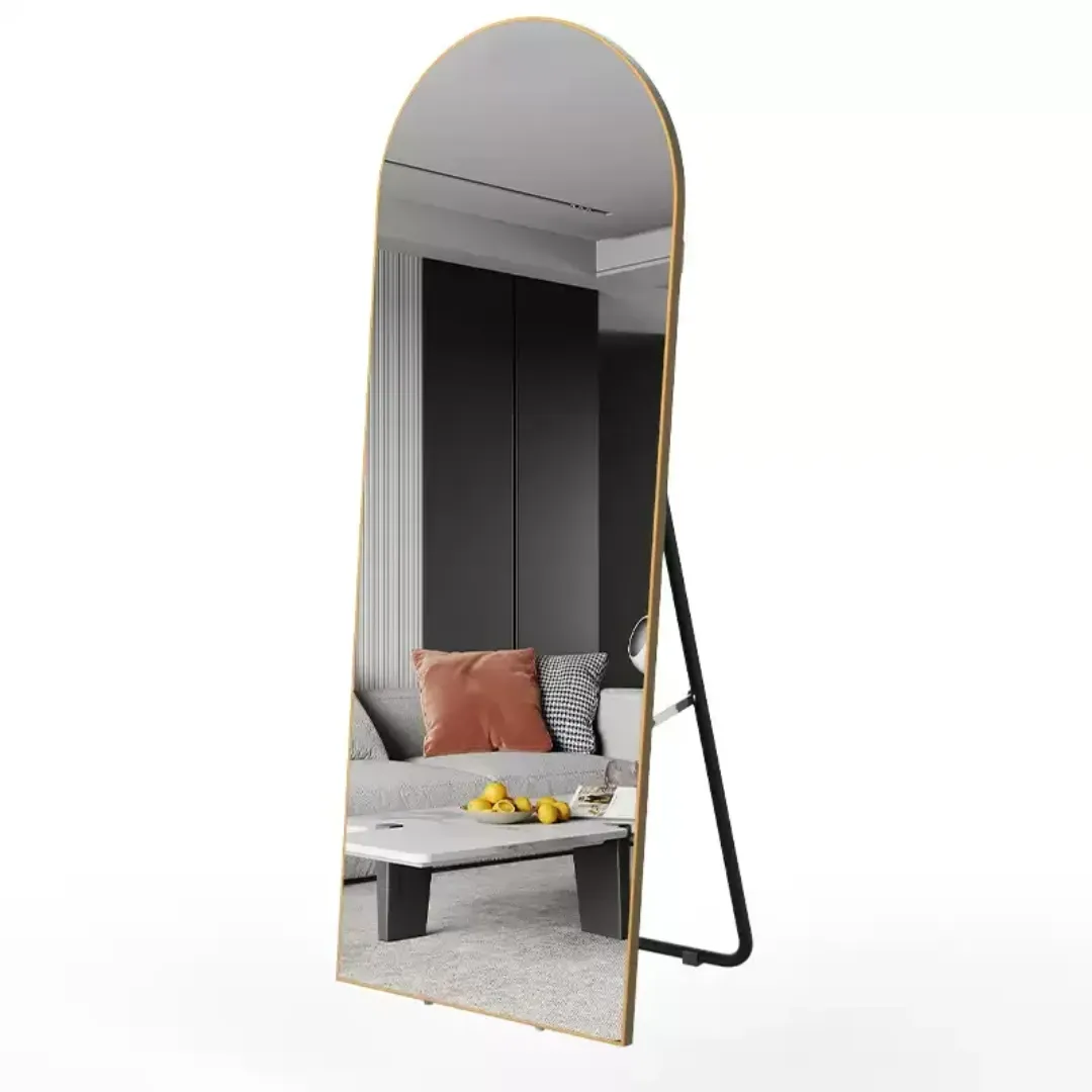 Miroir Décoratif Moderne Pleine Longueur - Arche Élégante avec Cadre en Métal et Aluminium pour Chambre, Salon ou Hôtel