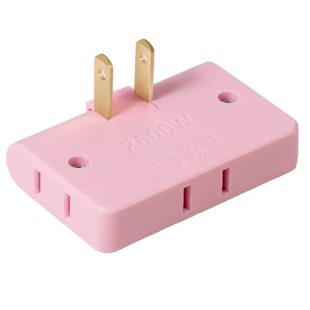 Prise Murale Rotative 3-en-1 - Adaptateur Compact pour Économie d’Espace avec 2 Broches, Idéal Maison et Bureau