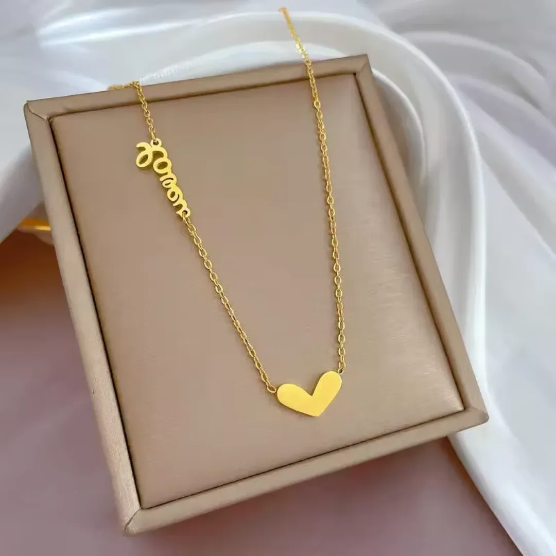 Colliers Fantaisie Femme – Acier Inoxydable 18K Gold, Pendentif Cœur, Étoile, Lune et Papillon