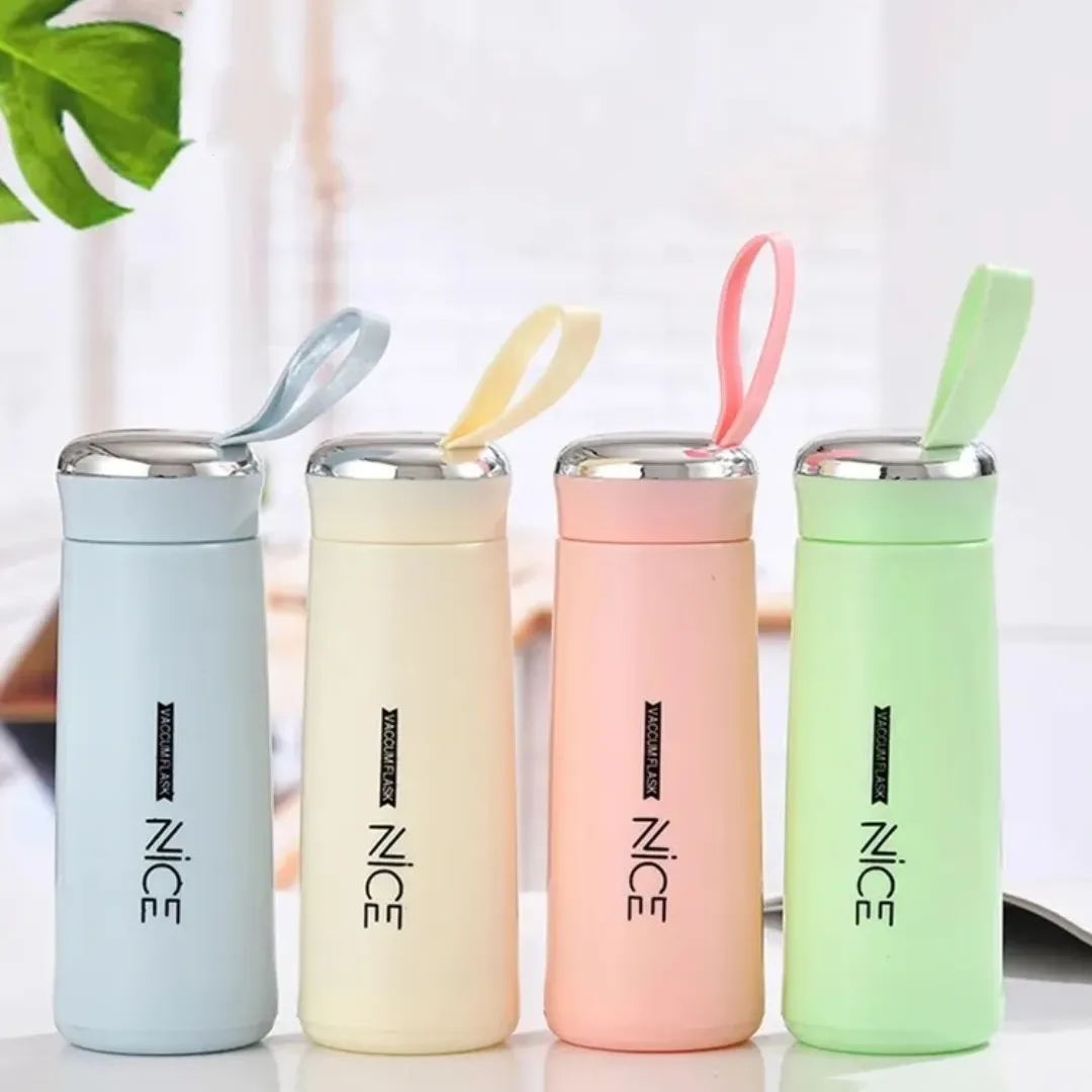 Bouteille d’eau isotherme en verre – Design élégant, transport facile, pour eau chaude ou froide, idéale sport & école