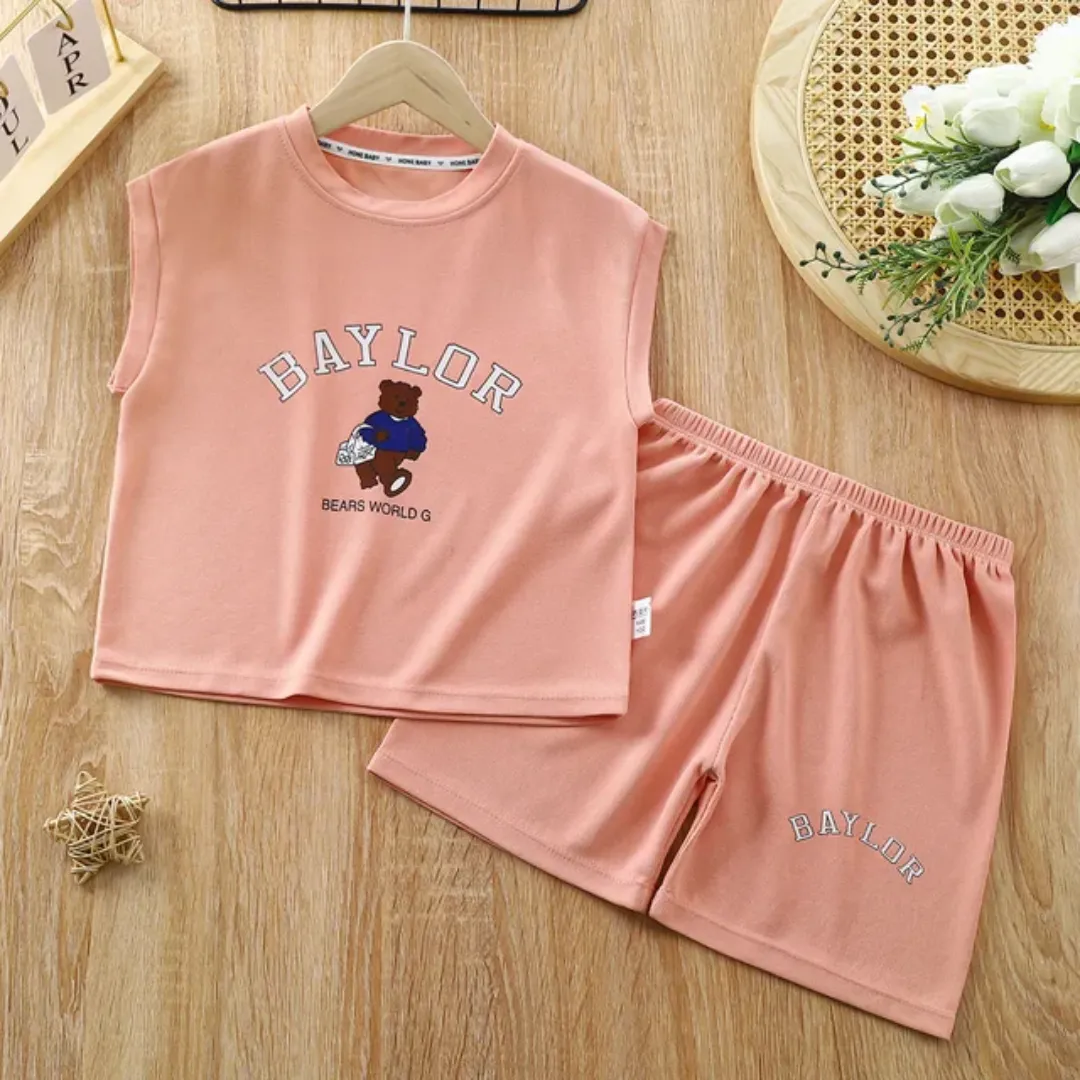 Ensemble été enfant 2 pièces – Débardeur sans manches et short assorti pour garçons/filles 1 à 6 ans
