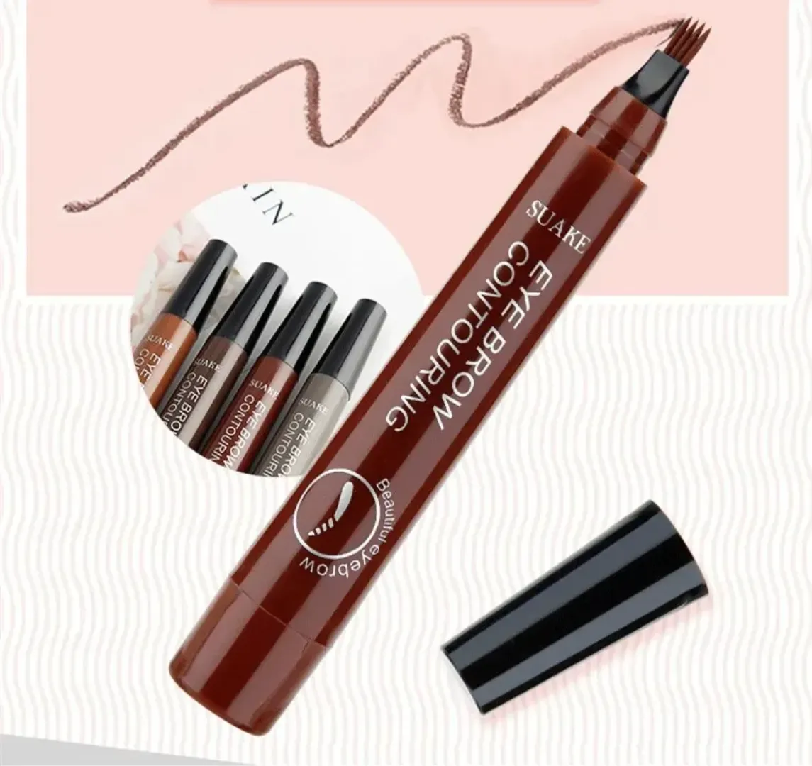 Stylo à Sourcils 3D Étanche – Pointe Fourche Précise, Effet Microblading Naturel