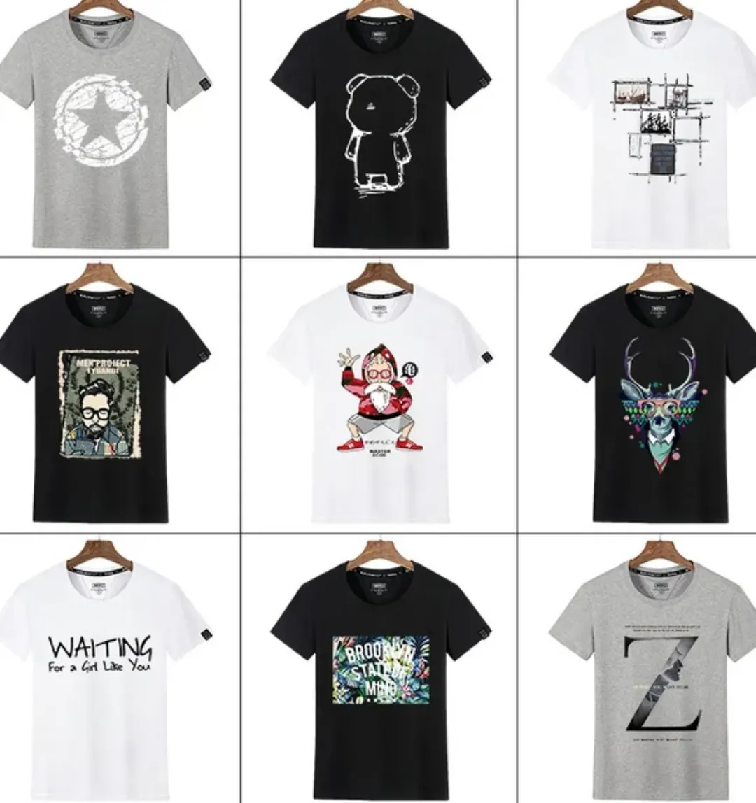 T-shirts Homme Mode Streetwear – Manches Courtes, Imprimés Variés, Coupe Décontractée – Qualité Grossiste