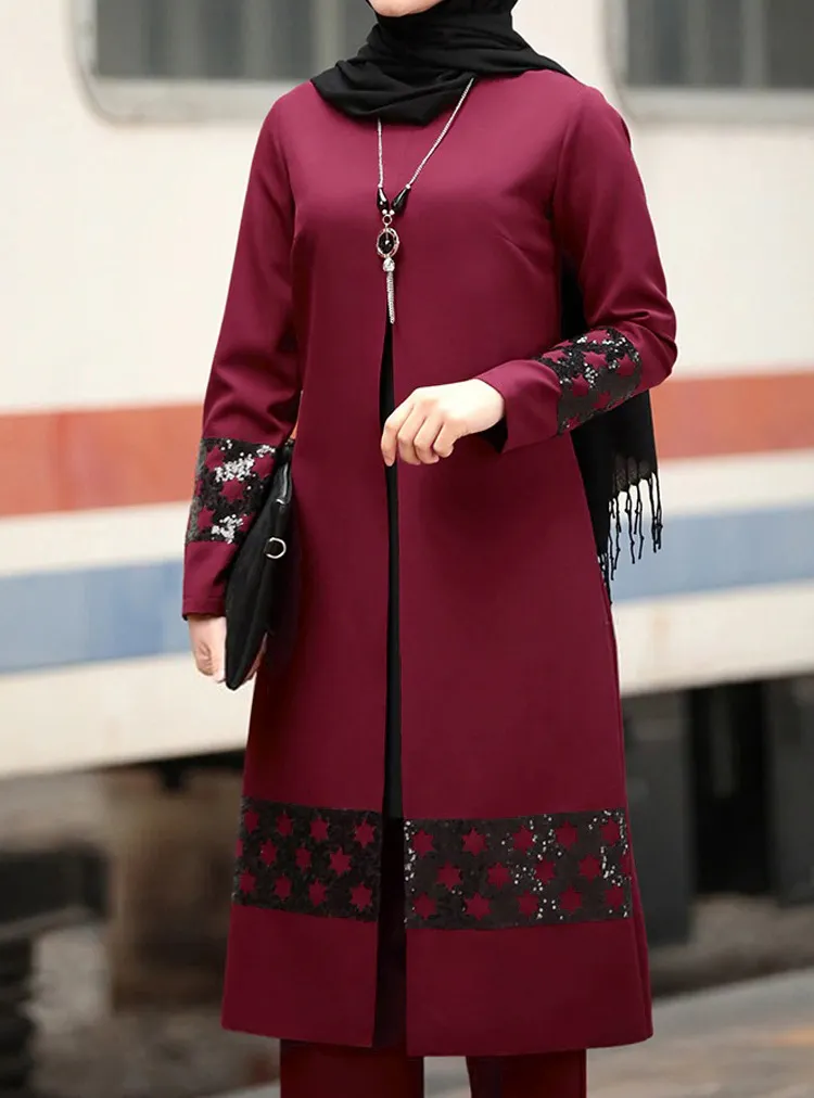 Ensemble Modeste Femme – Abaya Chic 2 Pièces, Style Moyen-Orient