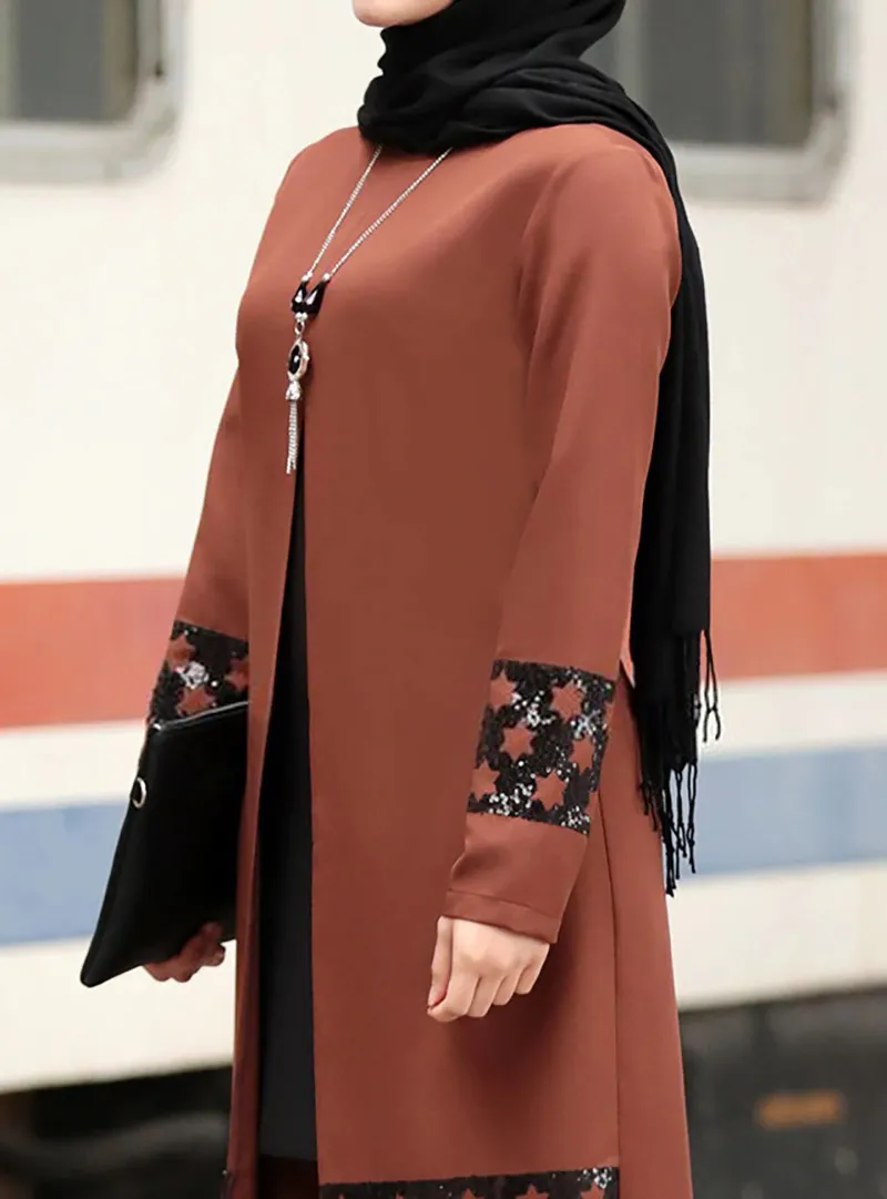 Ensemble Modeste Femme – Abaya Chic 2 Pièces, Style Moyen-Orient