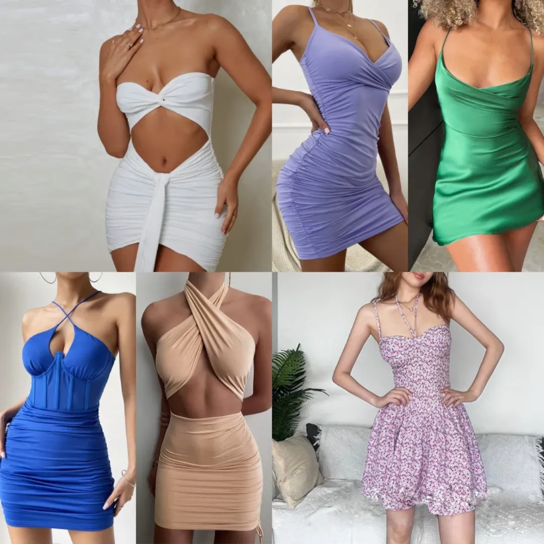 Robe Courte Femme Sexy & Chic – Été 2023, Tenue de Soirée ou Décontractée, Dos Nu ou Manche Longue, Style Tendance