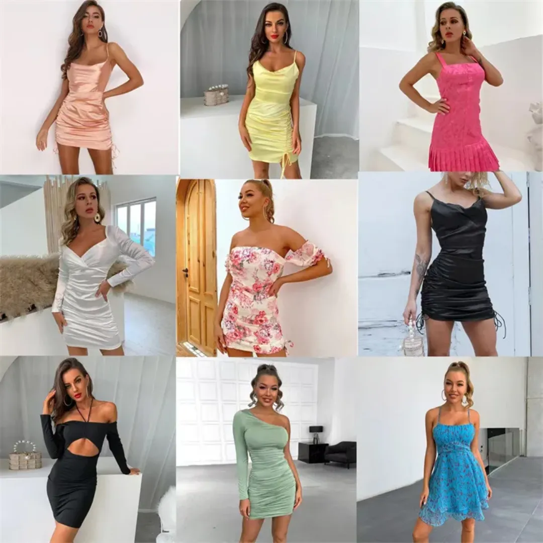 Robe Courte Femme Sexy & Chic – Été 2023, Tenue de Soirée ou Décontractée, Dos Nu ou Manche Longue, Style Tendance