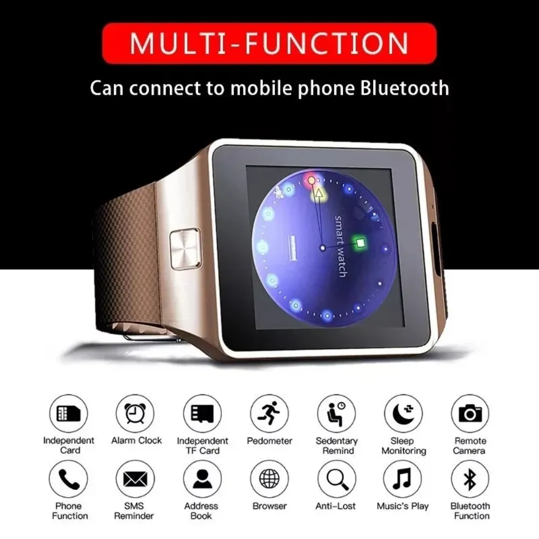 Montre Connectée DZ09 avec Carte SIM – Appels, Caméra, WiFi, Suivi Sport, Compatible Android
