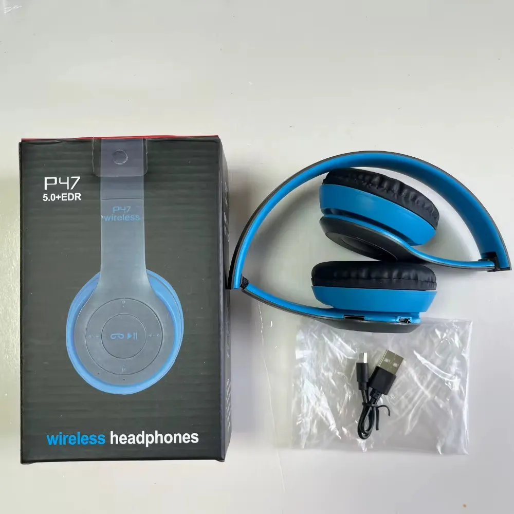 Casque audio Bluetooth P47 sans fil – Micro intégré, USB, batterie longue durée, multi-couleurs