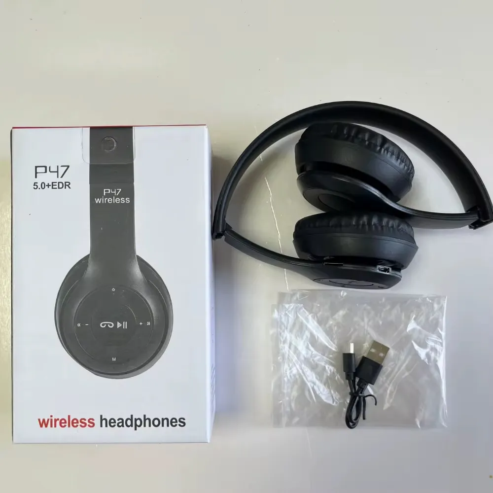 Casque audio Bluetooth P47 sans fil – Micro intégré, USB, batterie longue durée, multi-couleurs