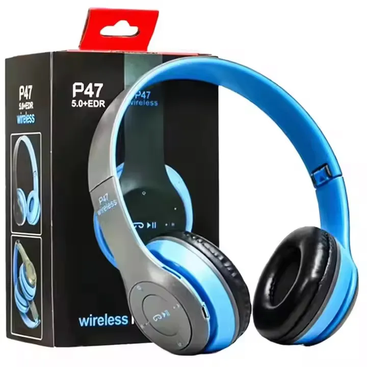 Casque audio Bluetooth P47 sans fil – Micro intégré, USB, batterie longue durée, multi-couleurs