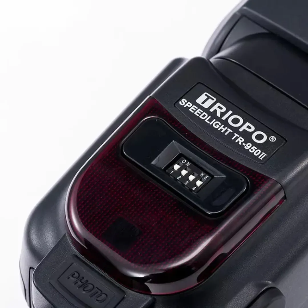 Flash Triopo TR-950II Universel avec Déclencheur Sans Fil G4 – Compatible Nikon, Canon, Sony, Fujifilm