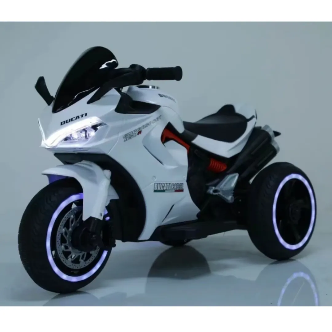 Moto Électrique Enfant 12V – Design Sport, Batterie Rechargeable, LED & Musique, Modèle Ducati