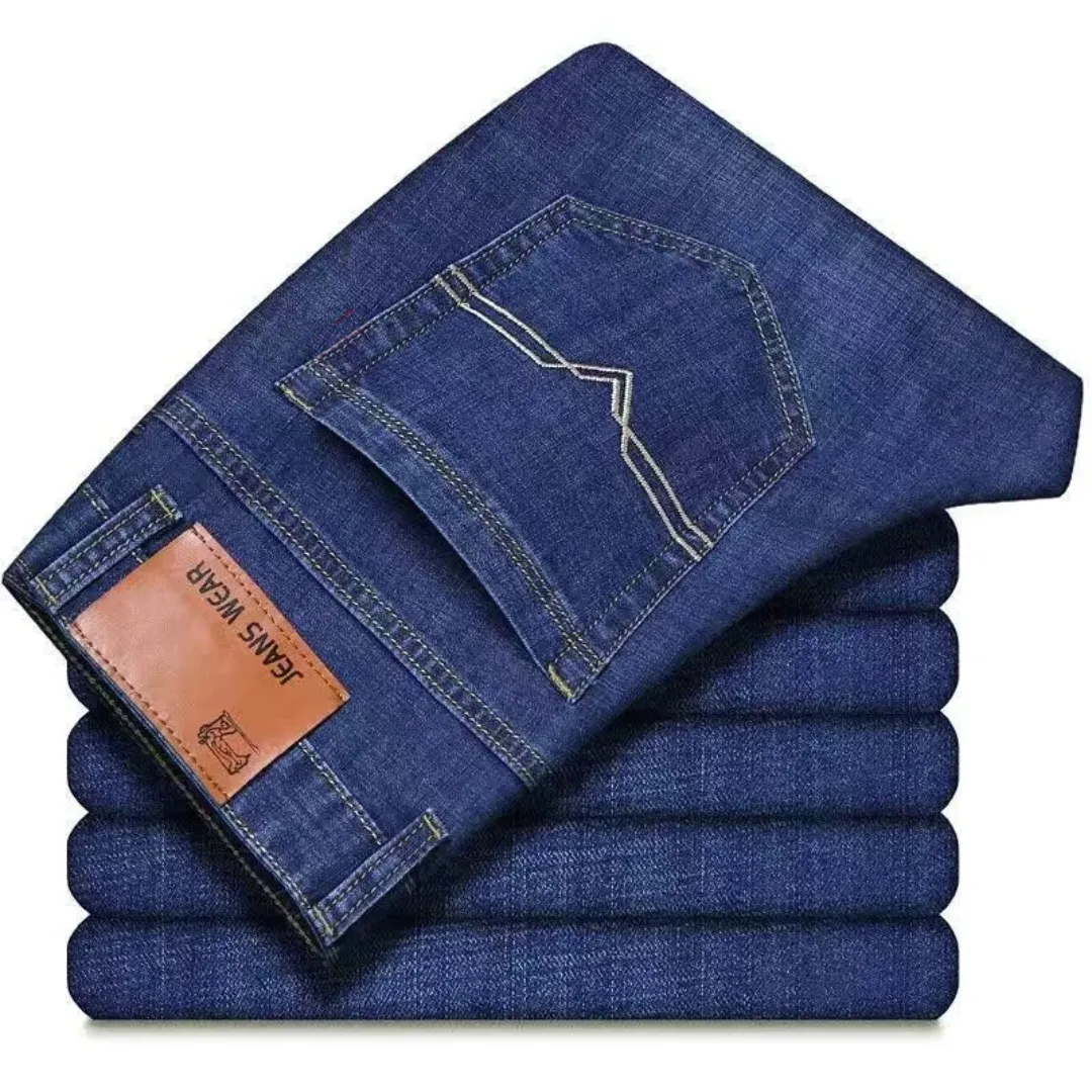 Jean Slim Droit Homme – Coupe Confortable en Denim, Style Décontracté Été & Automne