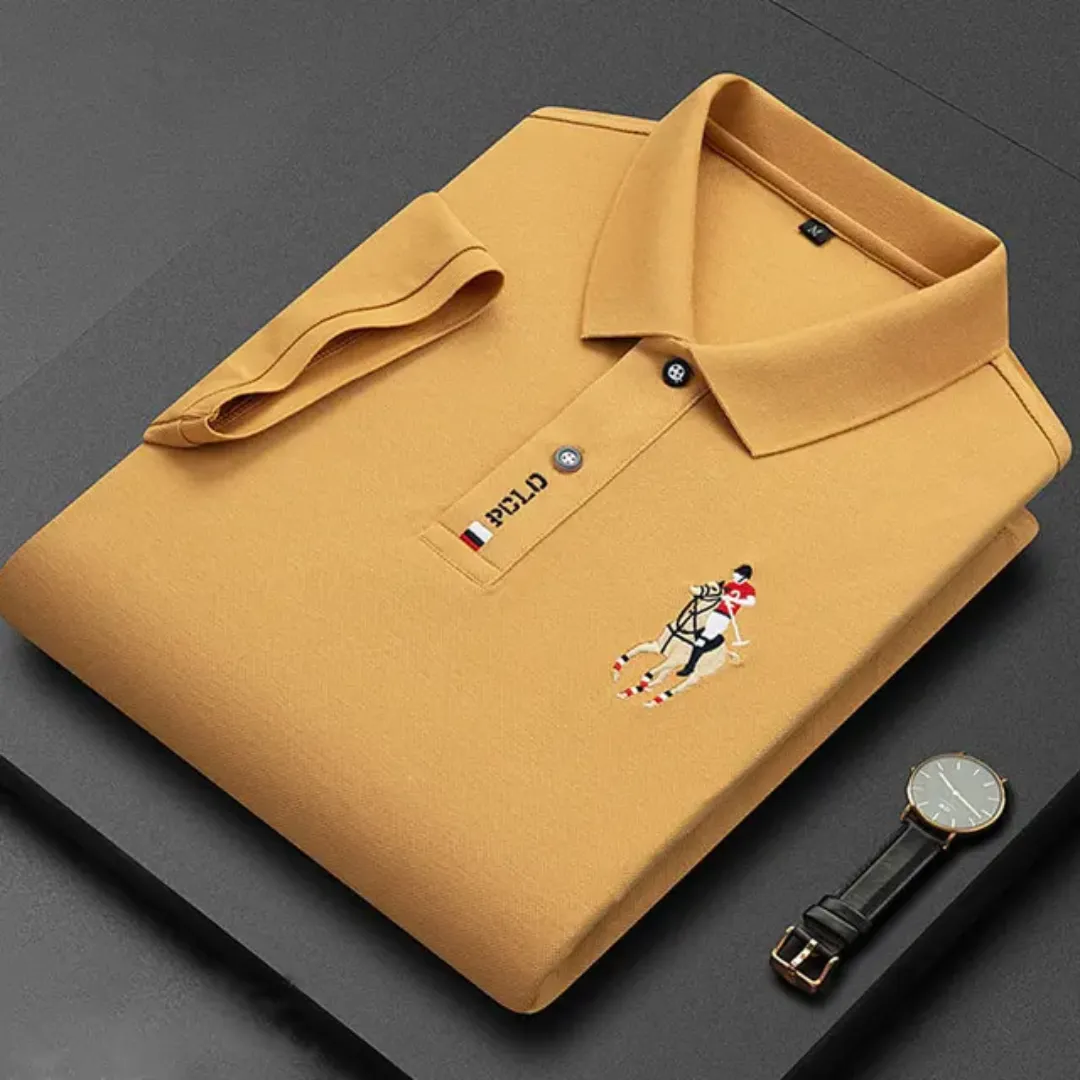 Polo Homme Chic à Revers – Manches Courtes – Style Business Décontracté – Confort et Élégan