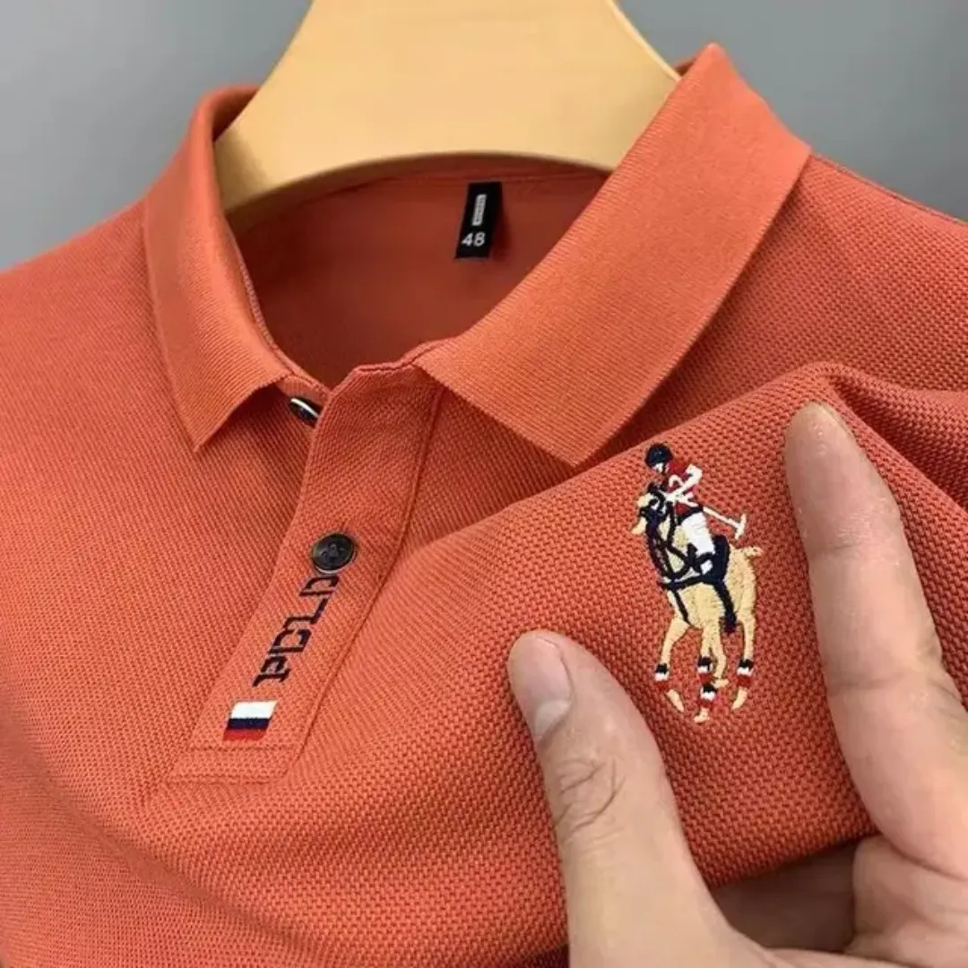 Polo Homme Chic à Revers – Manches Courtes – Style Business Décontracté – Confort et Élégan